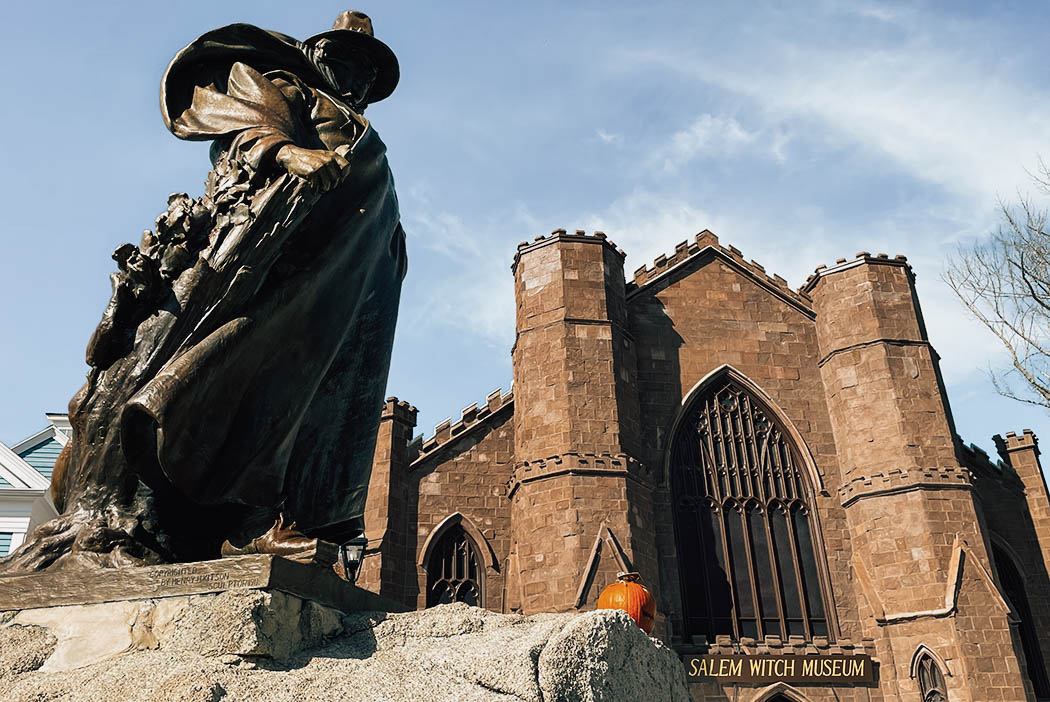 A sculpture of Roger Conant, the founder of Salem Massachusetts, Remember the Witch Trials of 1692 and learn about the real witches of Salem, Massachusetts. America's Shadows Weekends