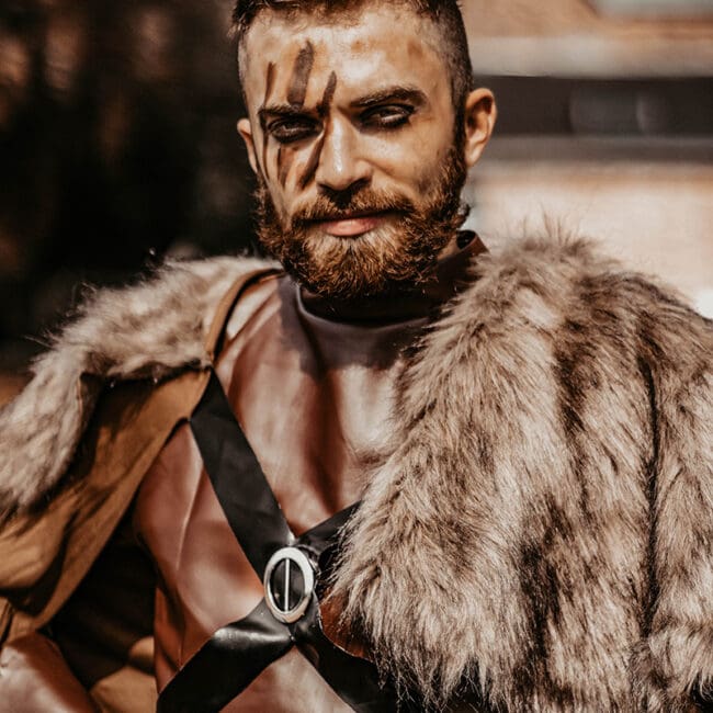 Viking warrior reenactor.