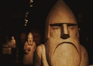 A Wood Carving of the All Father in Viking mythology, Odin. 