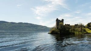 Urquhart Castle rises out of Loch Ness, Inverness, Scotland. life-changing journeys