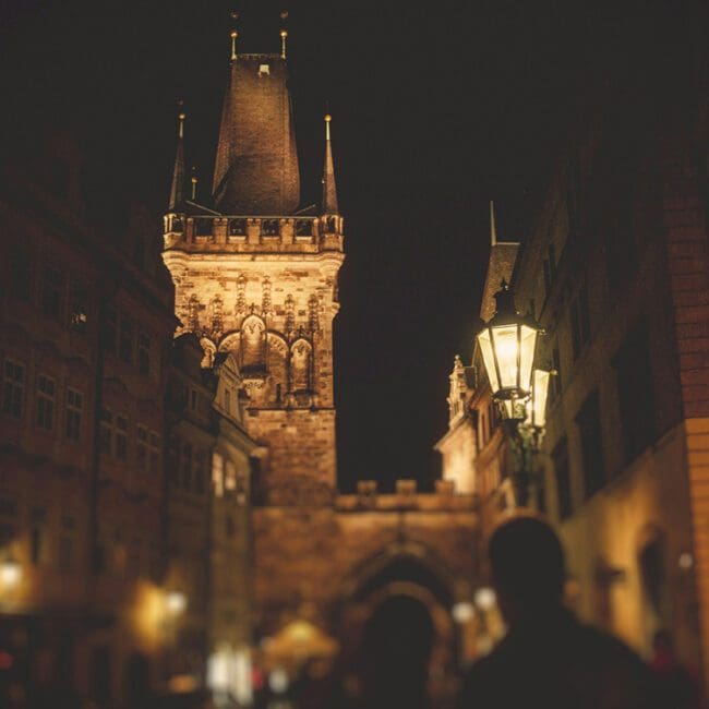 The streets of Prague at night, Czech Republic