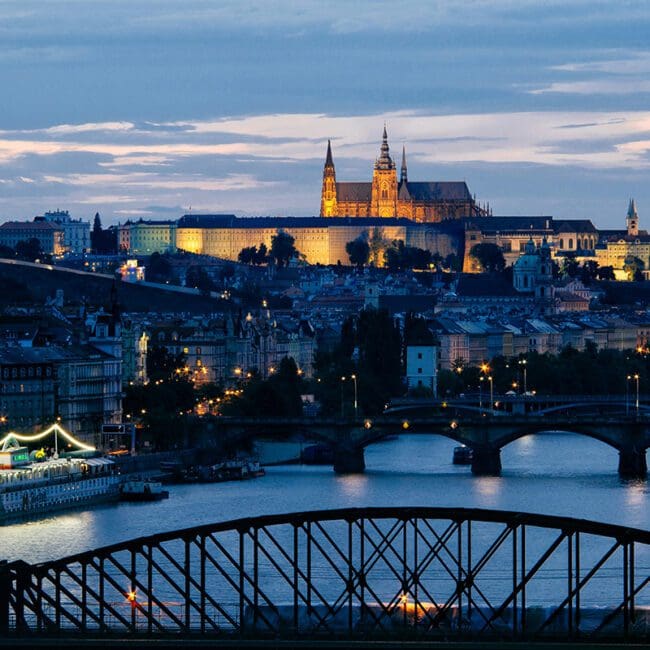 Prague at dusk, Czech Republic