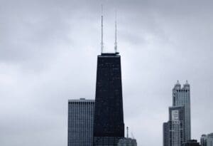 Spooky, haunted John Hancock building in Chicago, IL