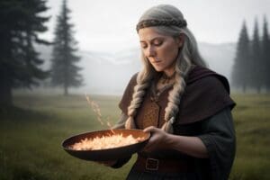 Viking spell caster from mythology and legends