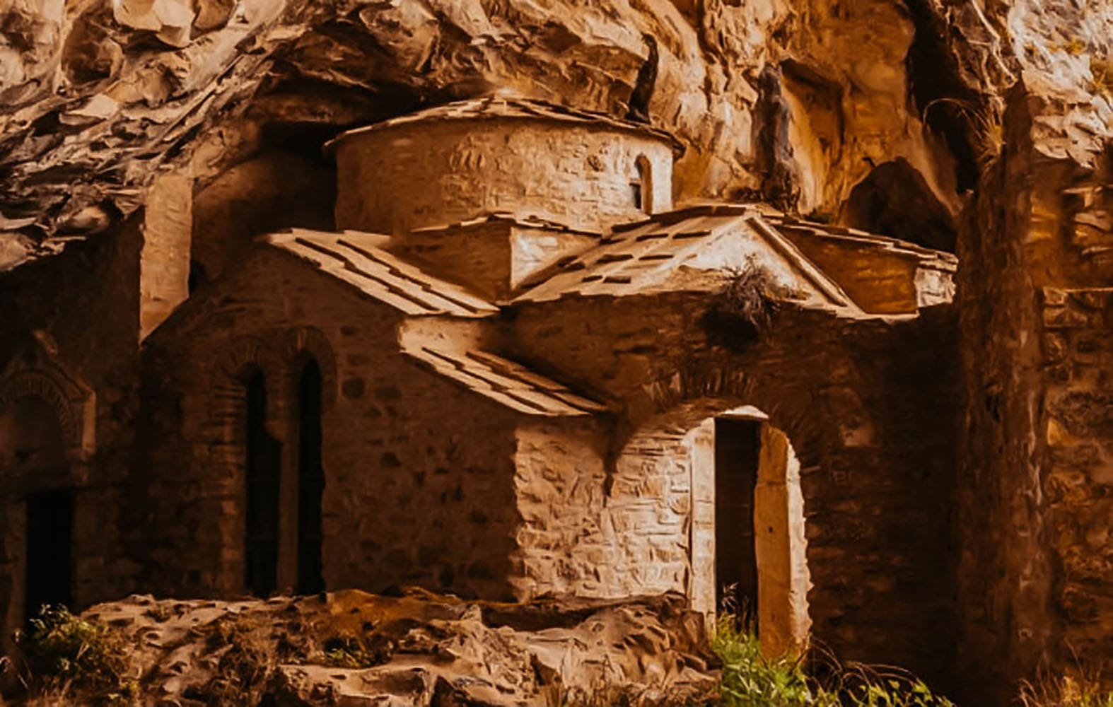 Church within Davelis Cave, Greece