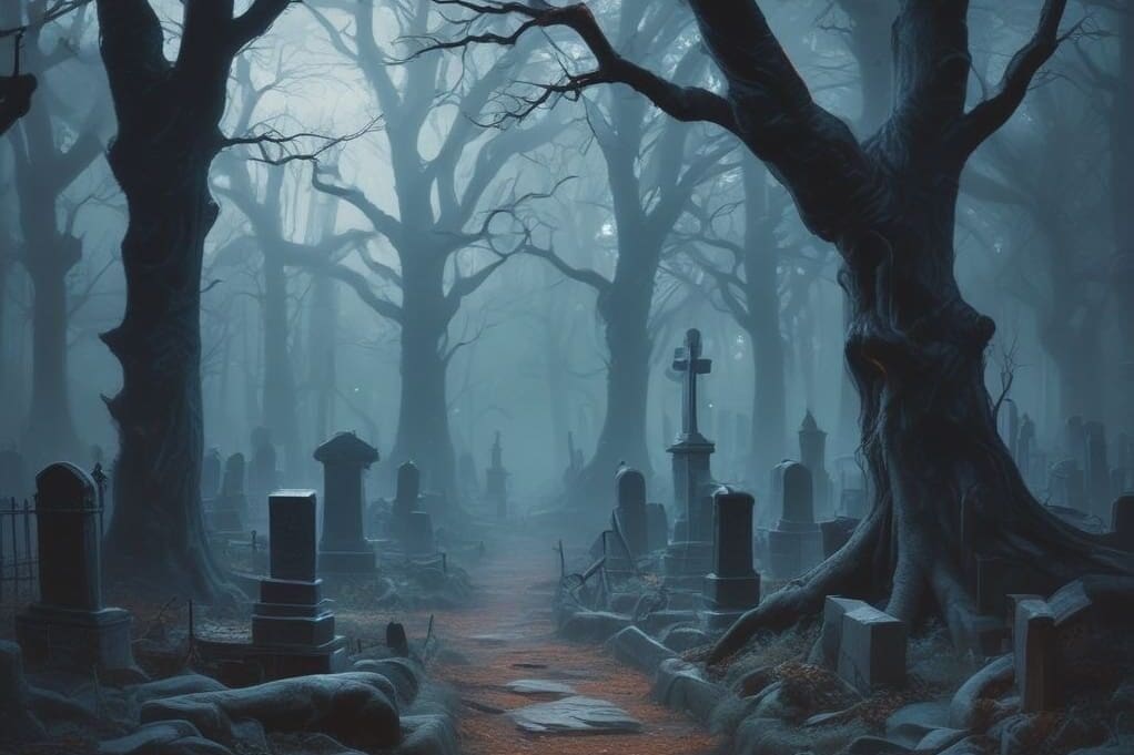 Mysterious Cemetery in a forest