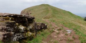 View of Skirrid Mountain, Wales, UK. Mysterious Trip, Breathtaking journey