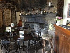 Inside the Skirrid Mountain Inn, Wales, UK. Mysterious trip, breathtaking journey