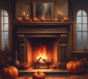 autumn fireplace, spooky, transformational travel