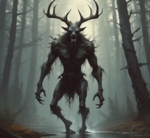 The Wendigo, a haunting figure of Native American Thanksgiving folklore.