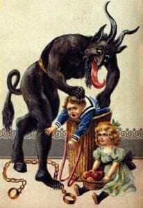 Krampus Christmas Card c. 1900. St. Nicholas, Krampus, Supernatural Travel
