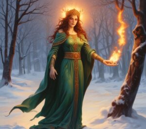 The Irish Goddess Brigid, ruler of the hearth and the flame of creativity. Mysterious Adventures, Spiritual Journey