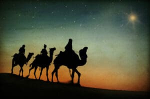 The Three Kings following the star on their pilgrimage. Transformational Travels, Spiritual Journeys