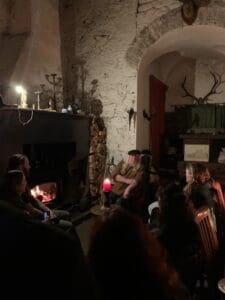 Travellers in Leap Castle with owner, Sean Ryan. Paranormal Investigation, Supernatural