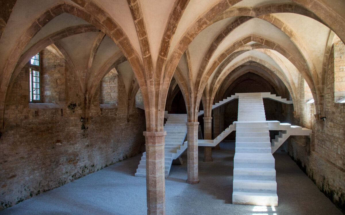 The maze-like staircases inside of Cluny Abbey. France, Haunted France, Rhône River, legends, folklore