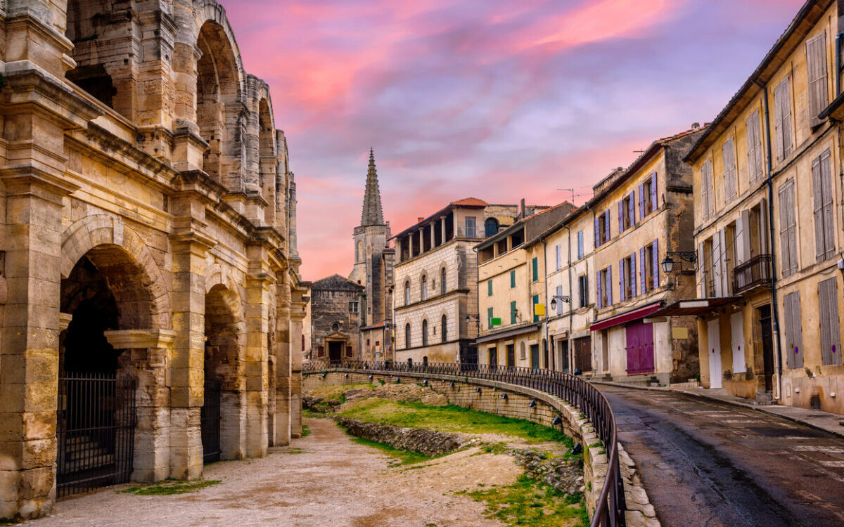 A Roman Amphitheater looms over the streets of Arles, a town once home to Vincent Van Gogh. France, Haunted France, Rhône River, Legends, folklore