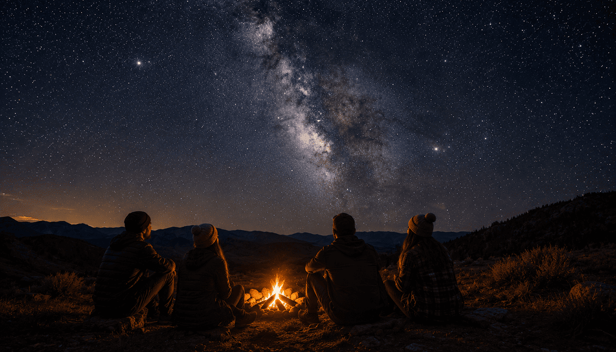 campers under stars, Uinta Basin, Skinwalker Ranch